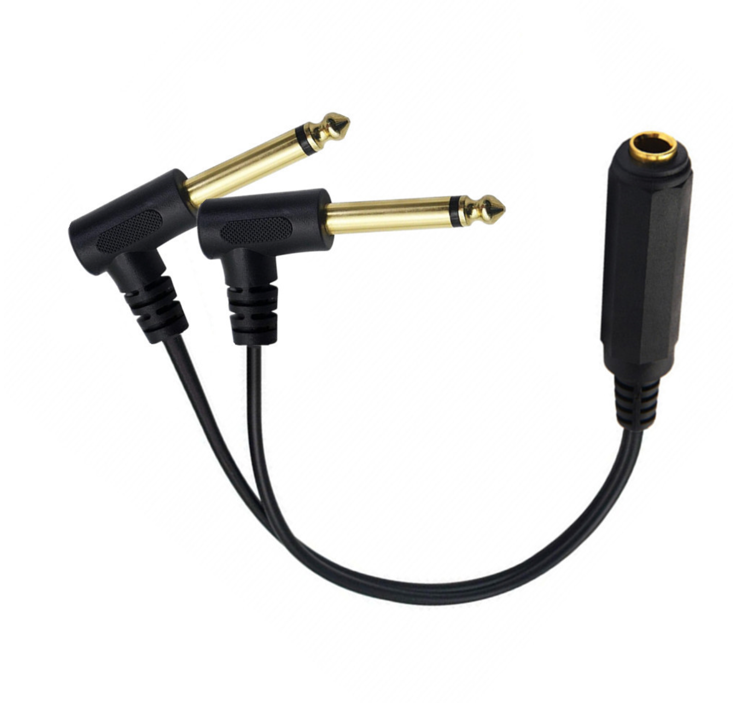 6.35mm TRS Female to Dual 6.35mm TS Male Splitter Cable – 1/4 Inch Stereo to 2 Mono Audio Y Cable for Mixer/Amplifier
