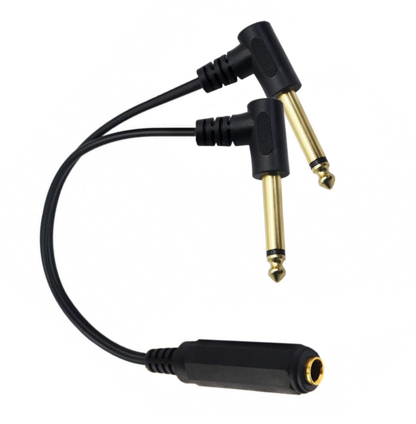 6.35mm TRS Female to Dual 6.35mm TS Male Splitter Cable – 1/4 Inch Stereo to 2 Mono Audio Y Cable for Mixer/Amplifier
