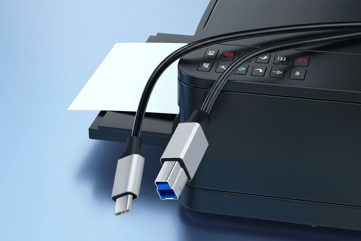 USB-C 3.1 to USB 3.0 Type-B Printer Cable – Data Transfer Extension Cable