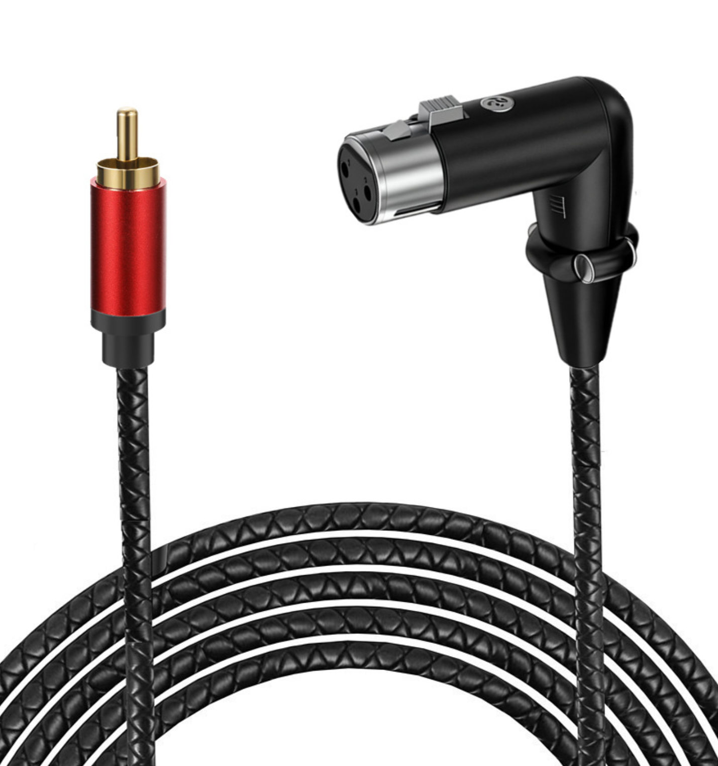 RCA Male to 3 Pin XLR Angled Female Audio Cable – Stereo Adapter Connector for Microphone, Mixer & Pro Audio