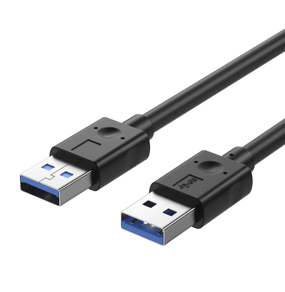 USB 3.0 A Male to Male Data Cable – Dual A Plug, Bi-Directional High-Speed Cable for Hard Drive Enclosures & Data Sync (0.6m)