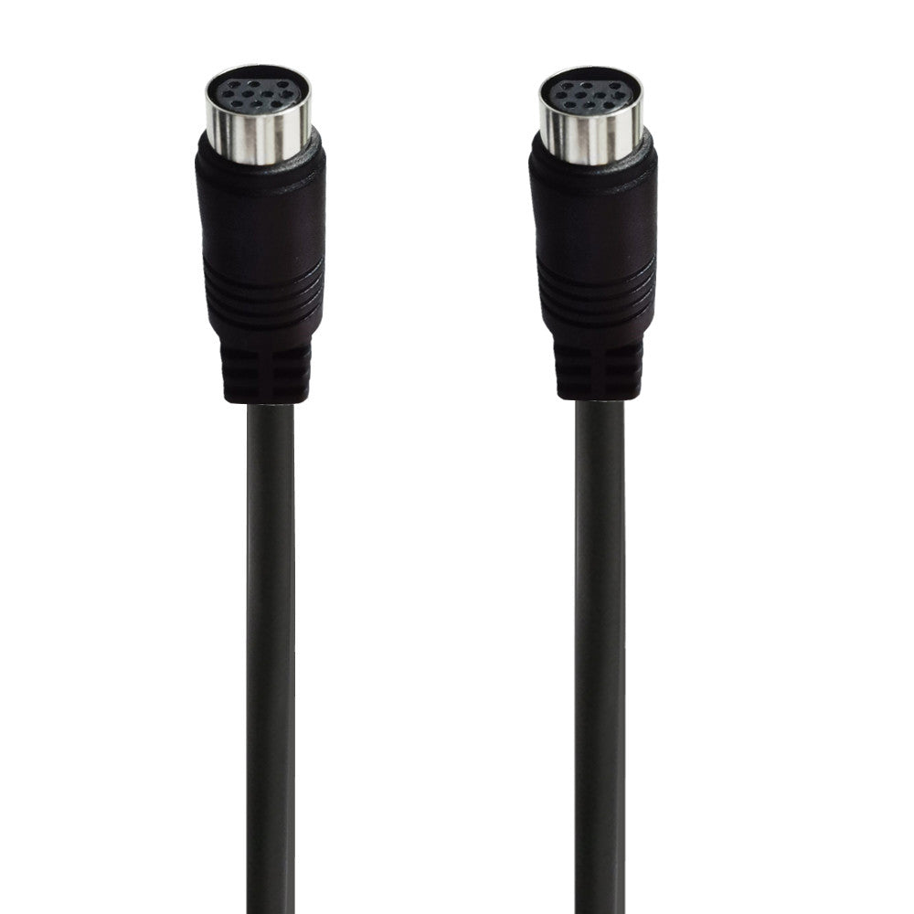 Close-up of the 10-pin Mini DIN female connectors