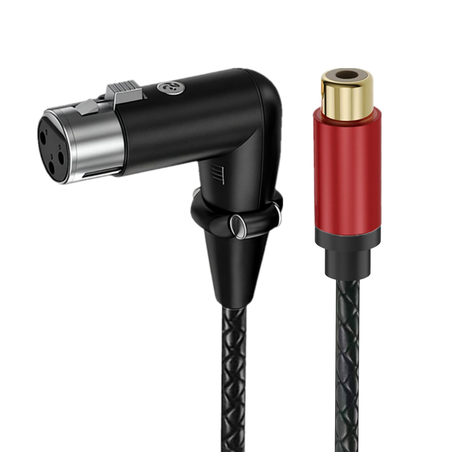 RCA Angled Female to 3-Pin XLR Female Audio Cable – Stereo Adapter Connector for Microphone, Mixer & Pro Audio