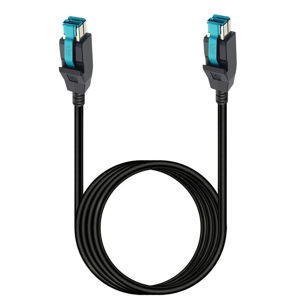 12V PoweredUSB male‑to‑male cable for IBM POS