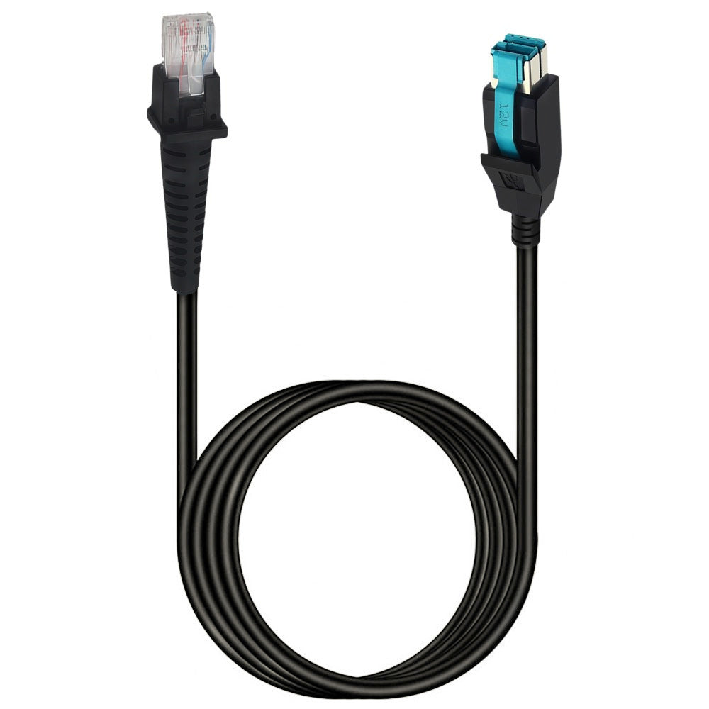 12V PoweredUSB to RJ50 scanner data cable, 2 m