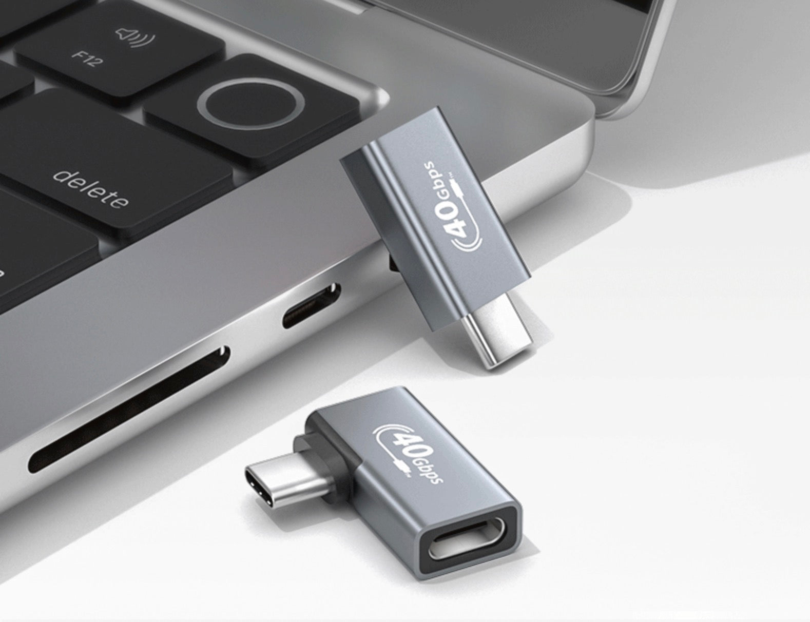 8K USB C Male to Female Data Charging OTG Angled Adapter USB 4.0 100W 40Gbps