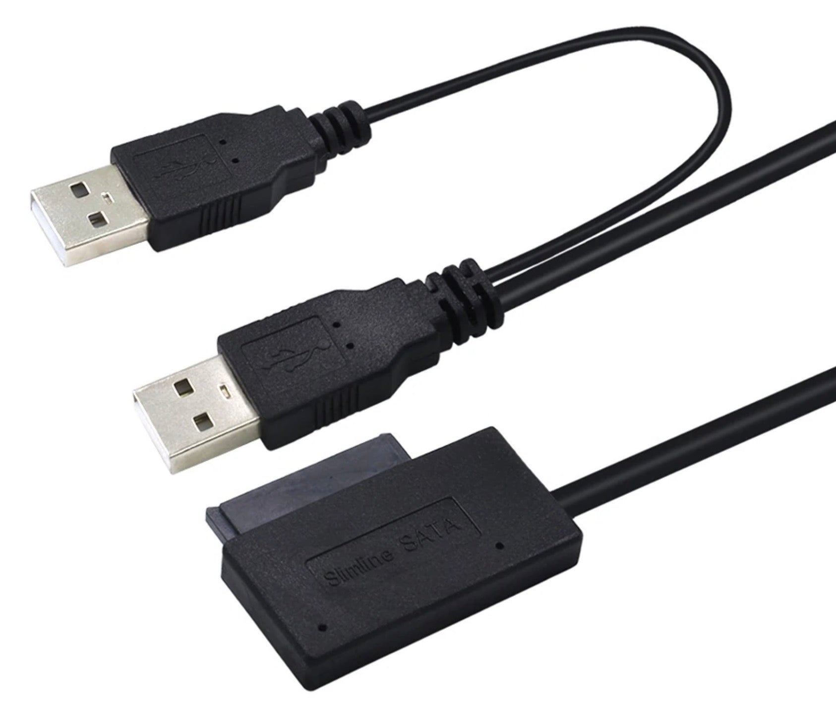 USB 2.0 to SATA II 6+7 13Pin Converter with External USB Power Supply Cable