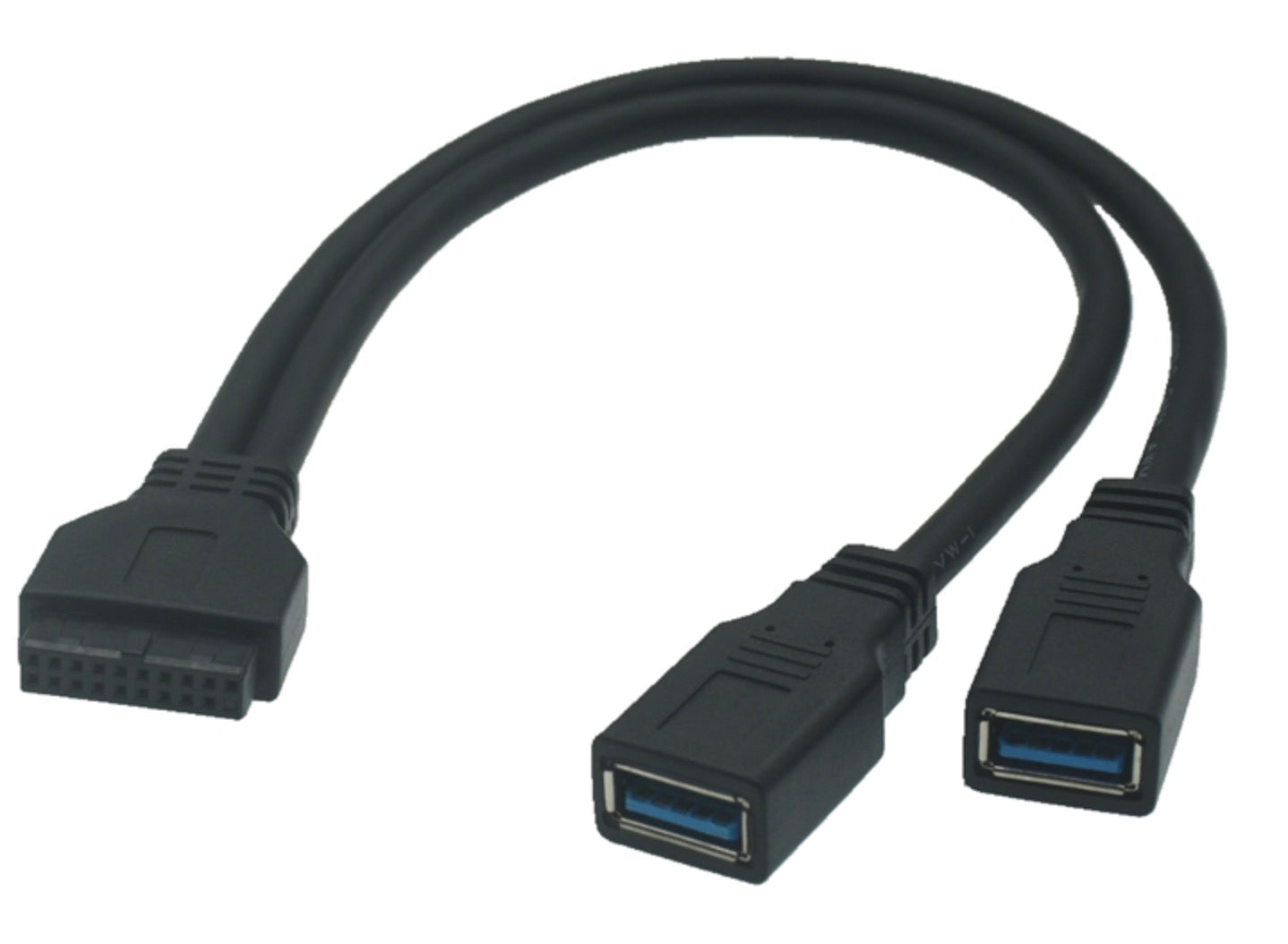 Motherboard 20pin to Dual USB 3.0 Ports Female Cable 0.3m