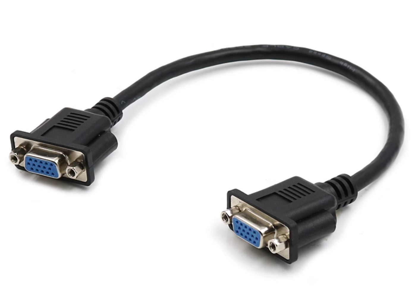 VGA 15-Pin Female-to-Female-Male Extension Cable 0.3m (30cm) – For PC Monitors & TVs