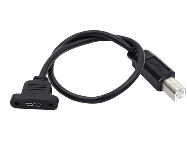 Type-B USB 2.0 Male to Micro B Female Screw Mount Type Extension Cable 480Mbps