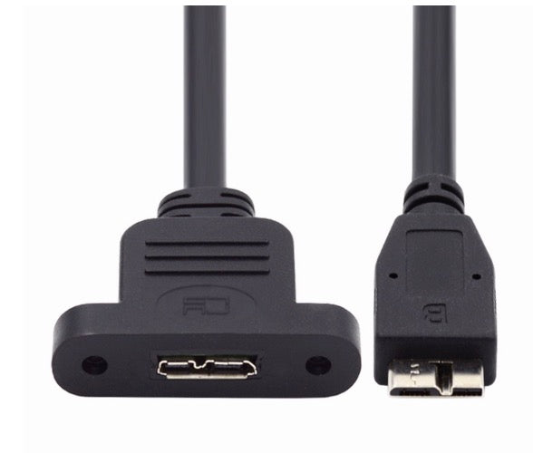 Micro B Male to Micro B Female Screw Mount Extension Cable 5Gbps