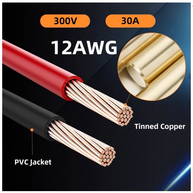 XT60 Male to Female 12AWG Extension Cable for RC Battery Portable Power Station Solar Panel