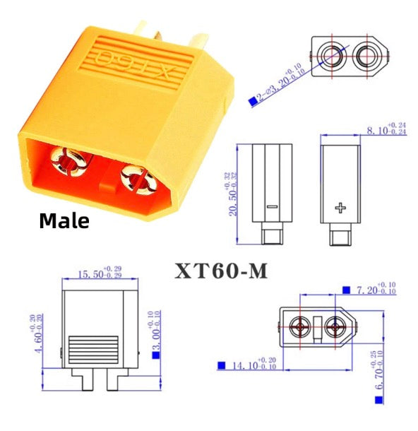XT60 Male to Female 12AWG Extension Cable for RC Battery Portable Power Station Solar Panel