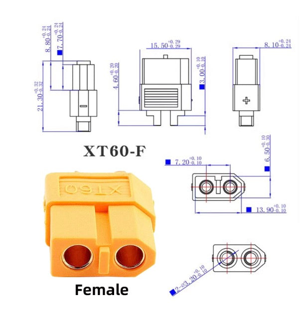 XT60 Male to Female 12AWG Extension Cable for RC Battery Portable Power Station Solar Panel