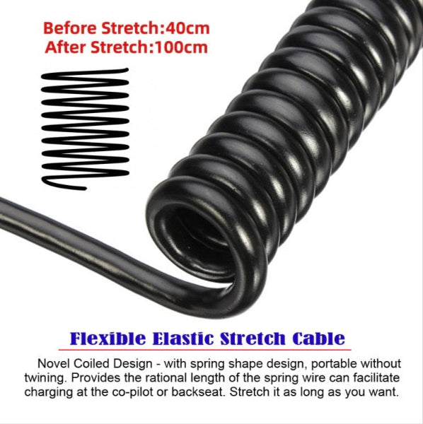 RJ45 Cat6 8P8C UTP Male to Male Stretch Coiled Cable Lan Ethernet Network Patch