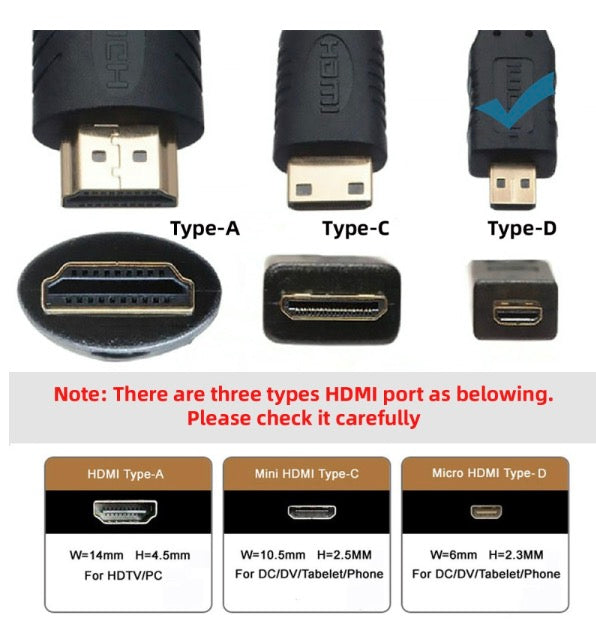 DVI 24+1 Male to Micro HDMI 1.4 Type-D 4K Female Extension Cable