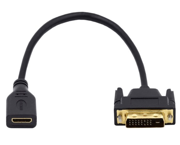 DVI 24+1 Male to Mini HDMI 1.4 Type-C 4K Female Extension Cable