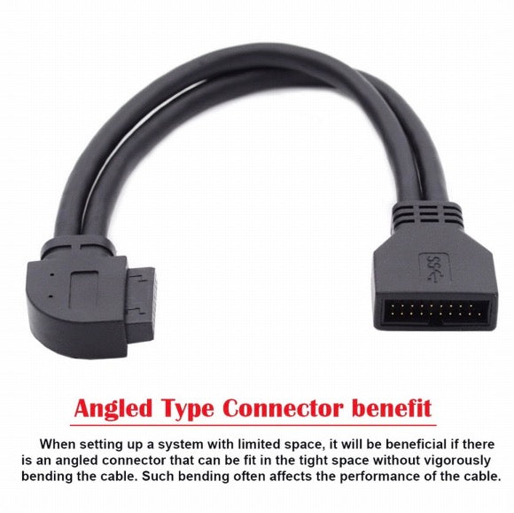 USB 3.0 Motherboard Front 19 Pin Male to 19 Pin Female Extension Cable