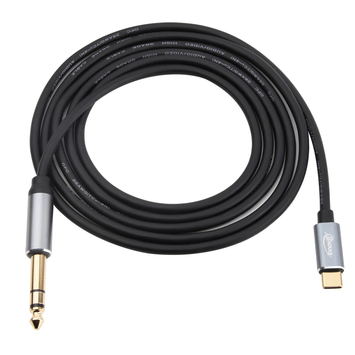 USB C to 6.35mm TRS Auxiliary Male Cable, Aux Audio Adapter Jack Stereo Cable for Speakers, Amplifier, Mixing Console
