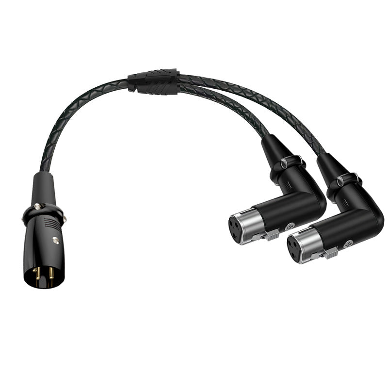 3-Pin XLR Y Splitter Cable – 1x XLR Male to 2x XLR Female Balanced Mic Lead