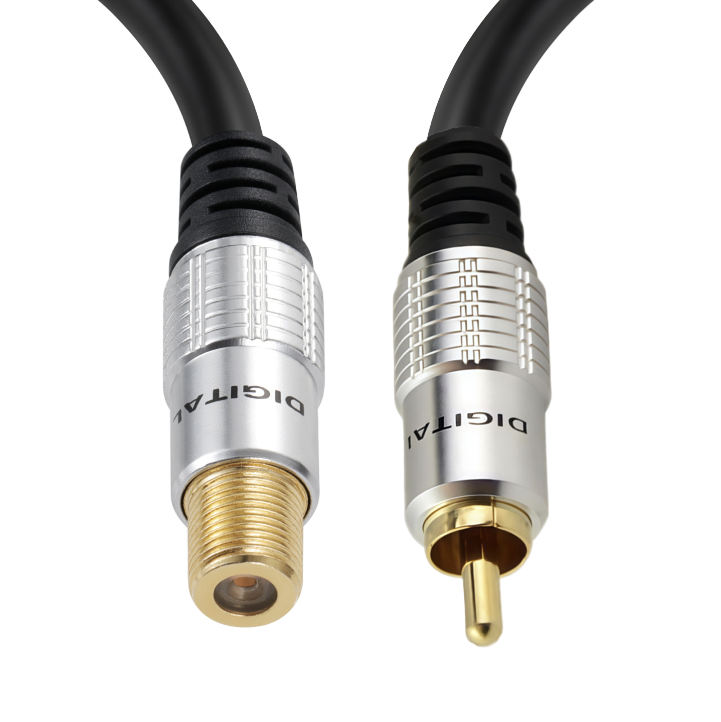 Coaxial to RCA Adapter Cable | RCA Male to F Type Coax Female Audio Cable for Subwoofer, Receiver, TV, Game Console