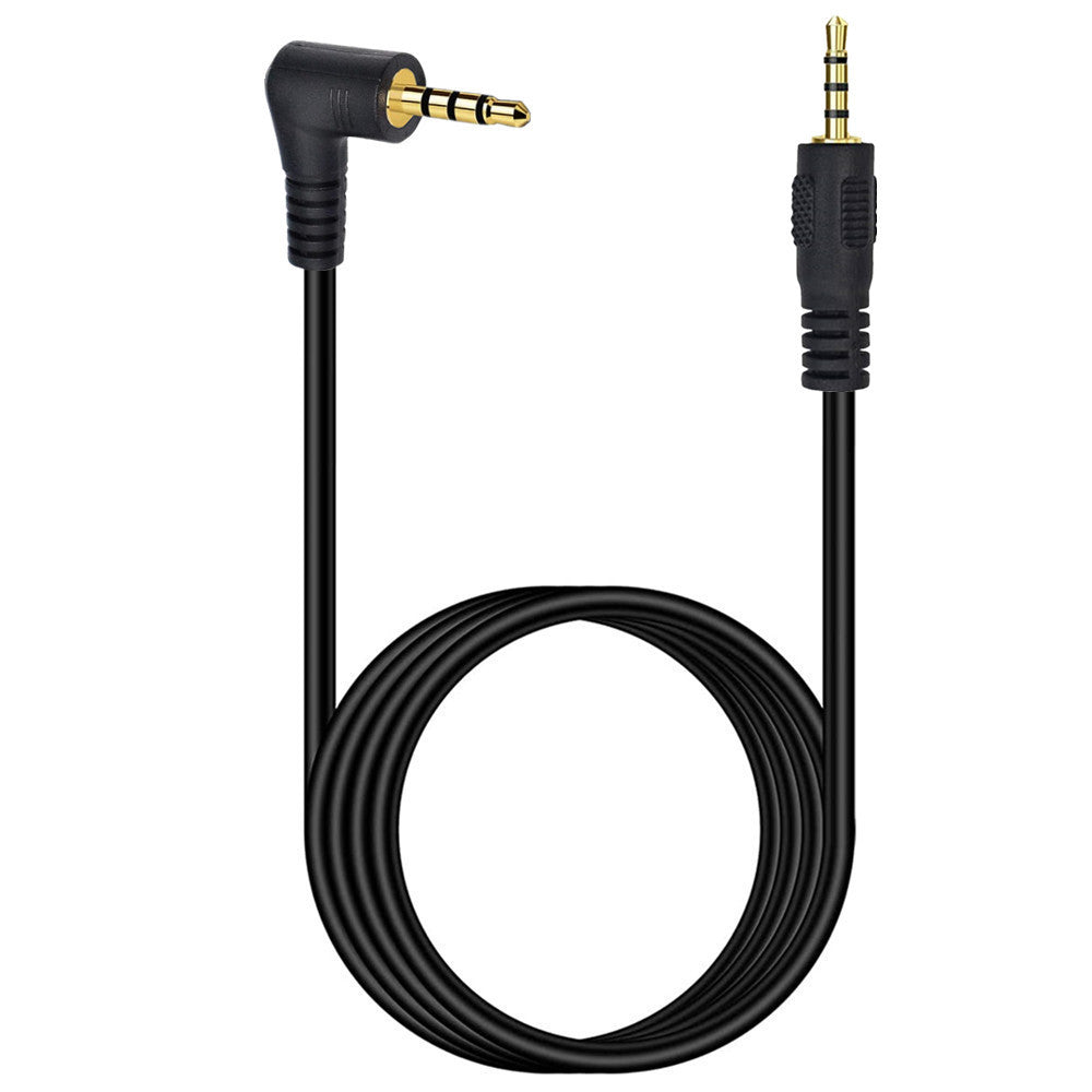 2.5mm angled 4 pole TRRS male to male stereo headset audio cable