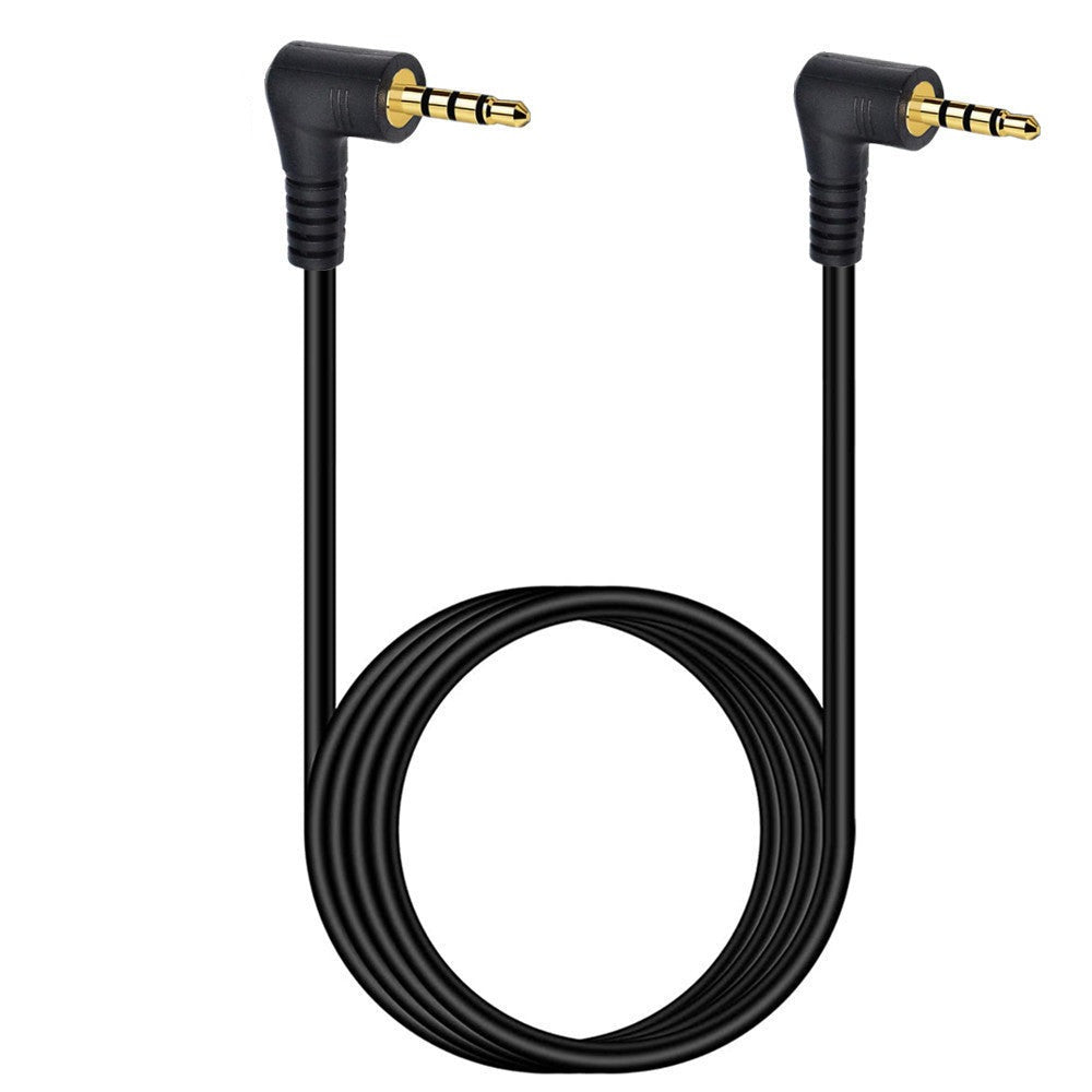 2.5mm angled 4 pole TRRS male to male stereo headset audio cable
