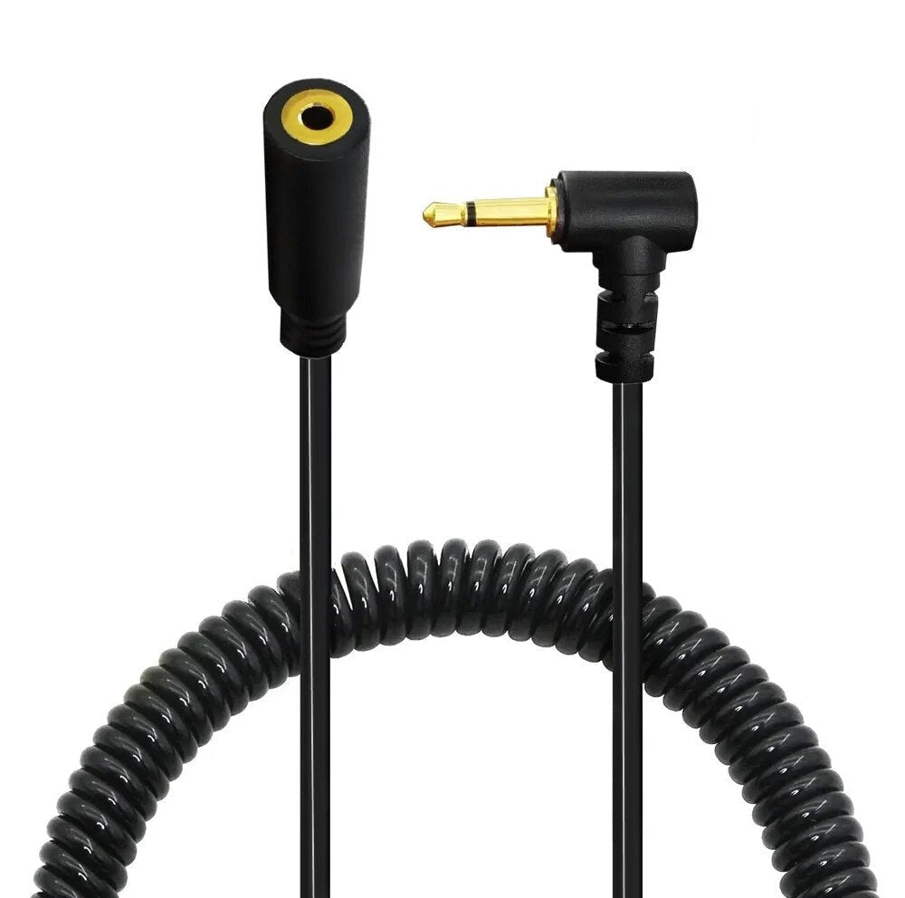 2.5mm mini mono angled male to female coiled audio extension cable