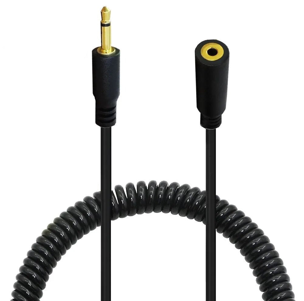 2.5mm mini mono male to female coiled audio extension cable