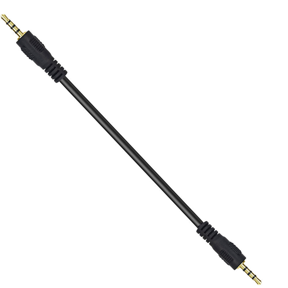 Black 2.5mm TRRS audio cable for headset and microphone