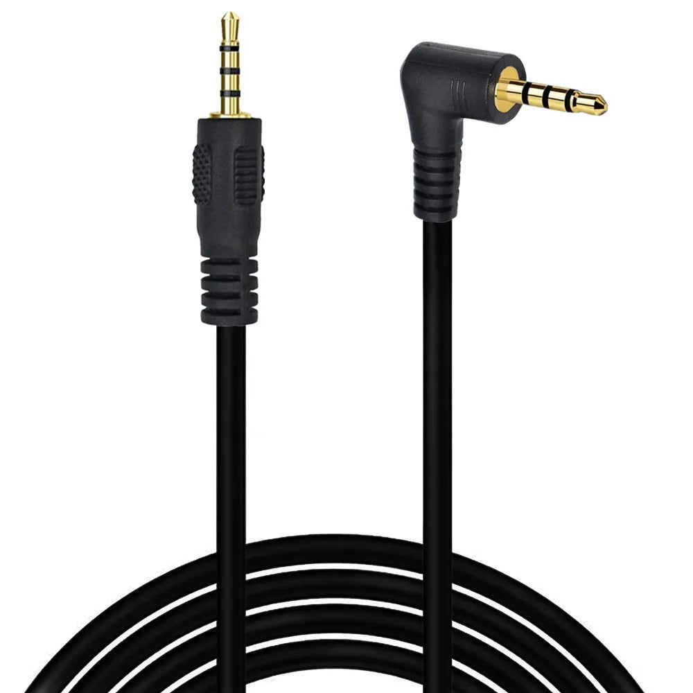 2.5mm 4 pole TRRS angled male to male stereo audio cable