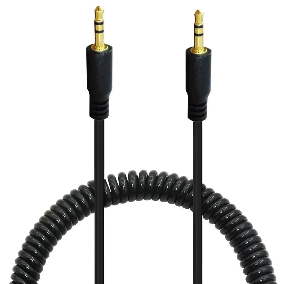 2.5mm 3 pole TRRS stereo headphone audio coiled cable