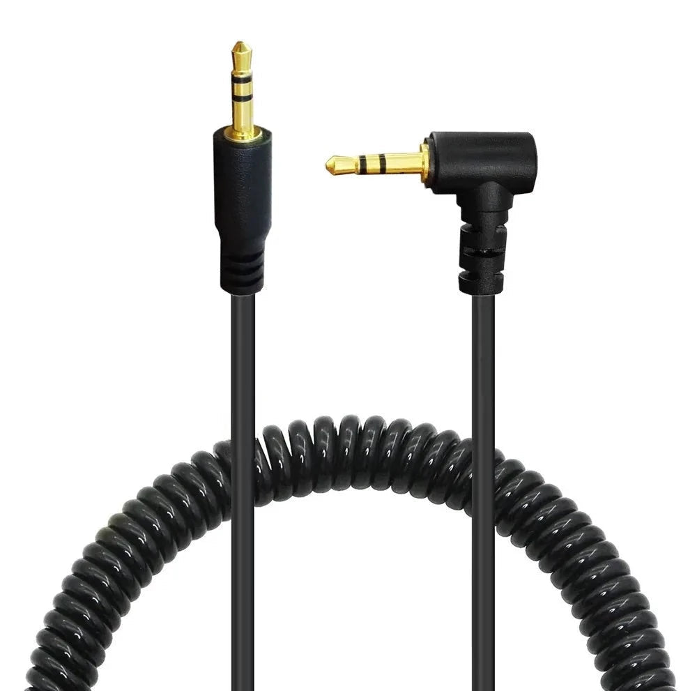 2.5mm 3 pole TRRS stereo headphone audio coiled cable