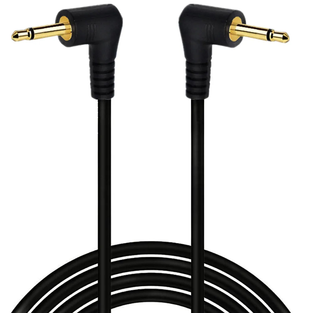 2.5mm TS mono angled male to male audio cable with gold-plated connectors