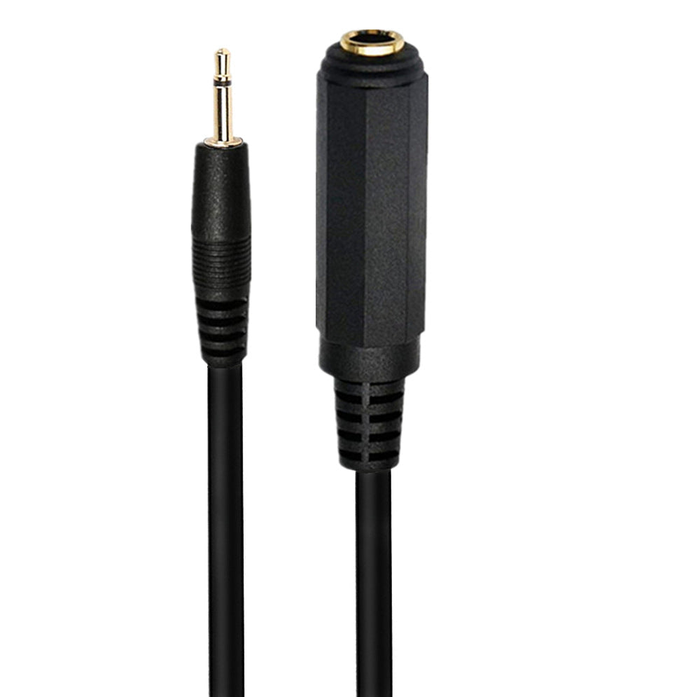 2.5mm TS Male to 6.35mm (1/4”) TS Female Audio Adapter Cable | Short Headphone Replacement Cord