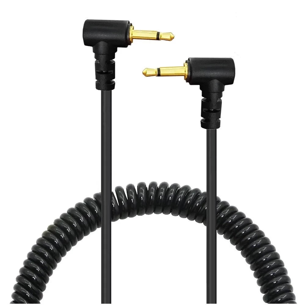 2.5mm 1/8" TS Monaural Mini Mono Audio Jack Angled Spring Cable