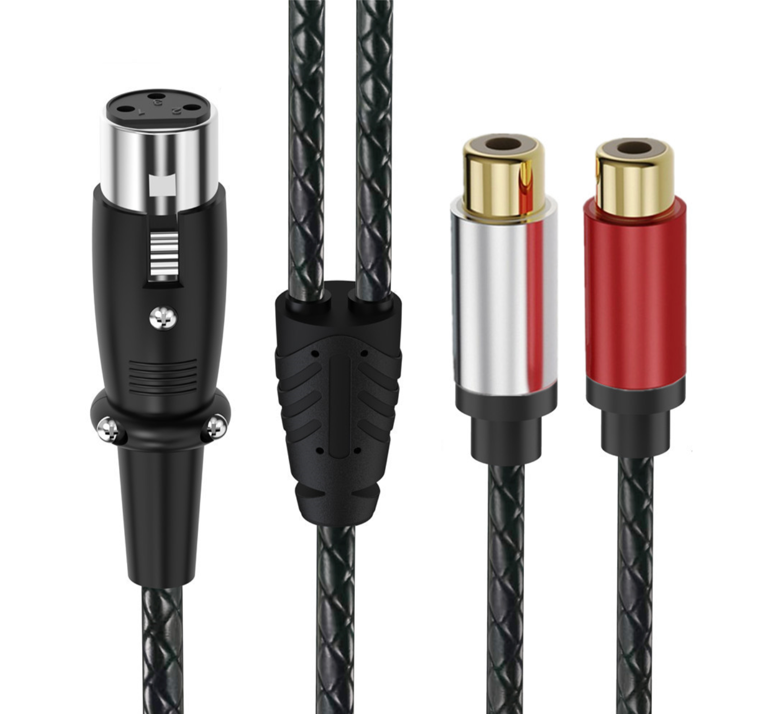 Dual RCA Female to XLR Female Y Splitter Cable – 3 Pin XLR to 2 RCA Stereo Audio Adapter for Microphone & Mixer