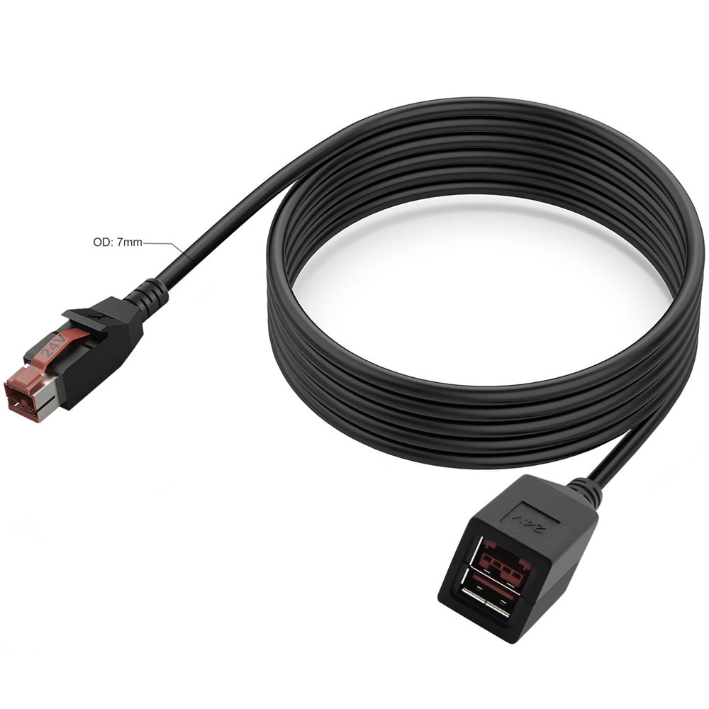 24V USB data and power cable extension for POS printer