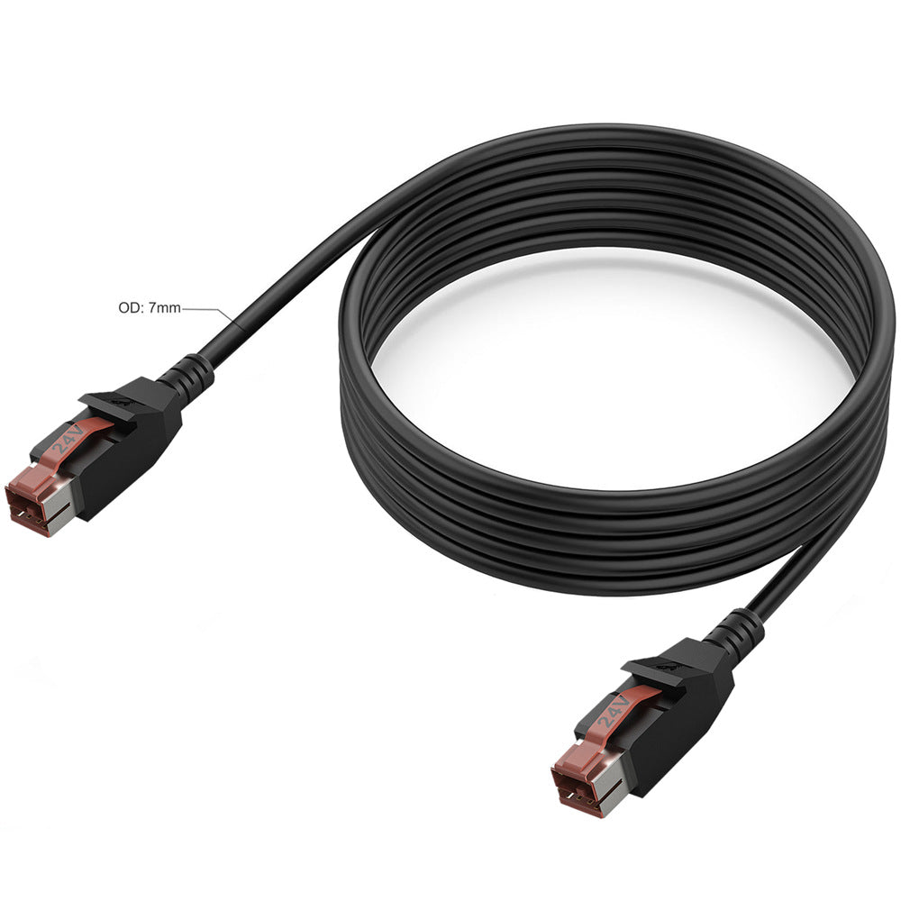 Industrial 24V powered USB cable for barcode scanner