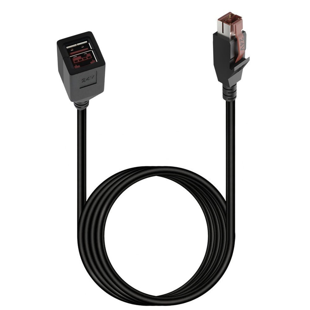 24V PoweredUSB male‑to‑female cable for IBM POS