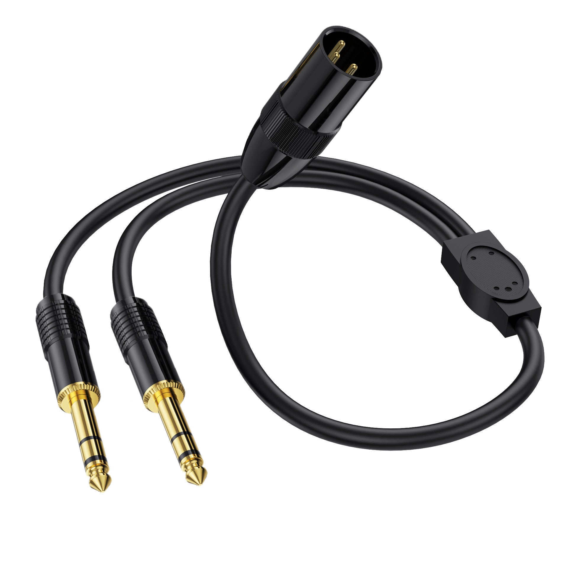 XLR Male to Dual 6.35mm 1/4'' TRS Male Microphone Stereo Unbalanced Audio Converter Y Splitter Cable