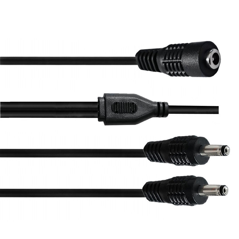 3.5mm 1.35mm DC splitter cable connectors close up