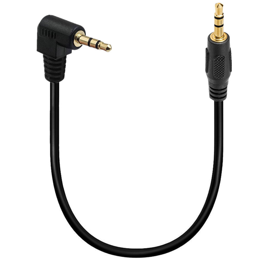 3.5mm angled male to male AUX audio extension cable black
