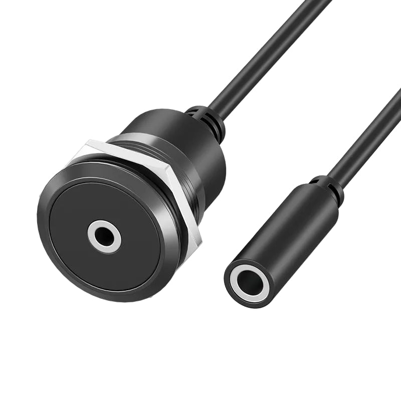 3.5mm audio female to female panel mount extension cable