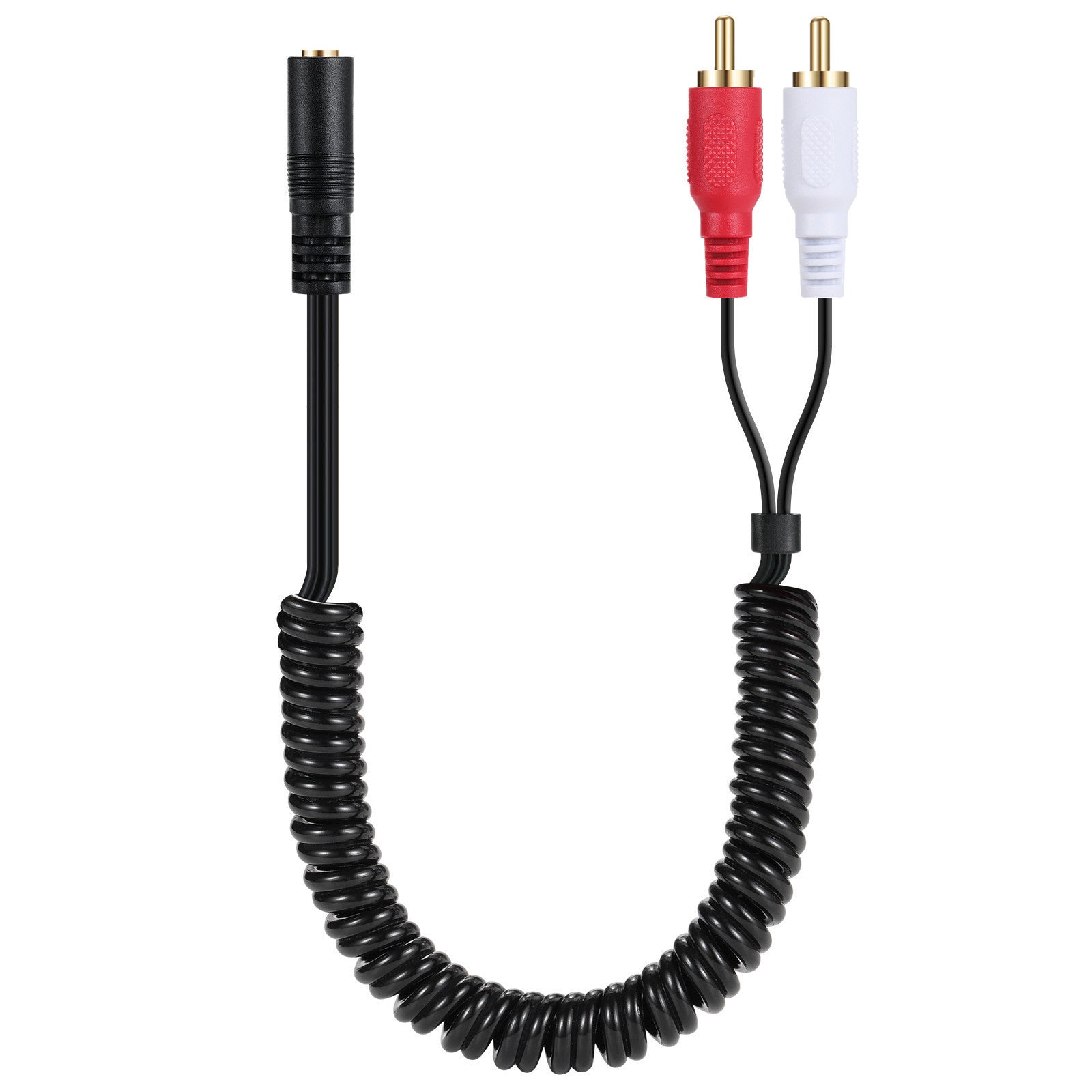 3.5mm AUX female to dual RCA male stereo audio splitter cable