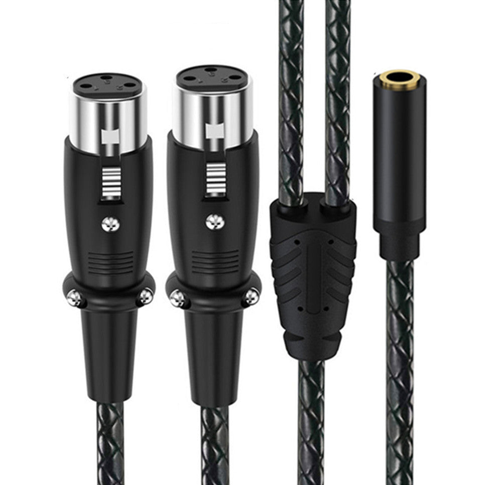 3.5mm TRS female to dual XLR female Y splitter audio cable