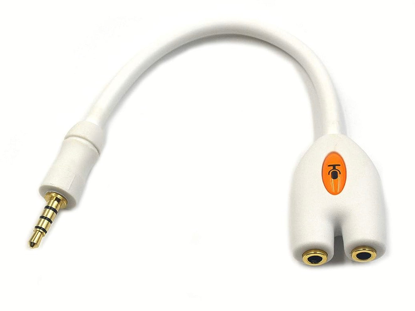 3.5mm headset splitter mic and headphone white