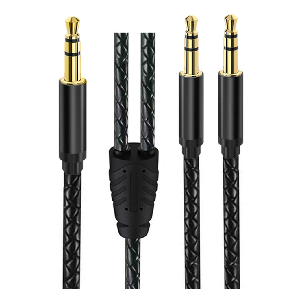 3.5mm male to dual 3.5mm male Y splitter audio cable