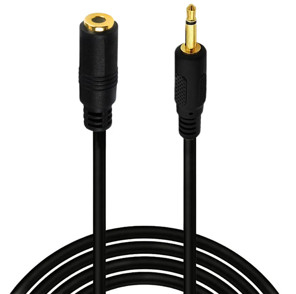 3.5mm TS mono male to female audio extension cable 1.8m