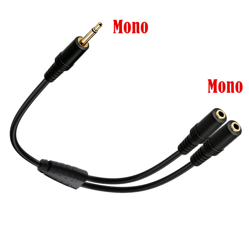3.5mm mono audio splitter cable for compatible speakers, amplifiers and mixers